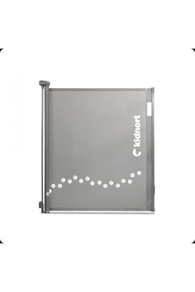 Kidnort Rolling safety gate for children, Sakerhet grey, double locking mecha...