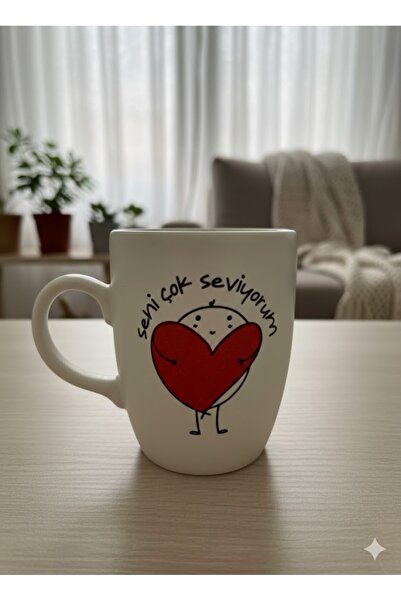 PALTO TASARIM كوب بيضاوي الشكل بطبعة 'أنا أحبك كثيرًا' - كوب هدية