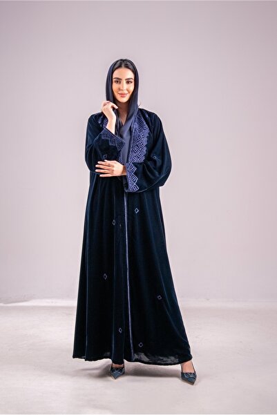 Abay عباية شتوية مخمل - لون كحلي