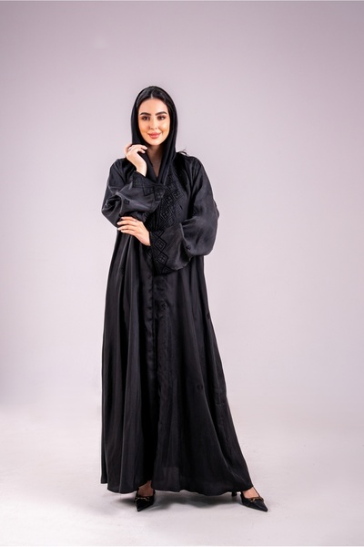 Abay Japanese silk abaya – black color