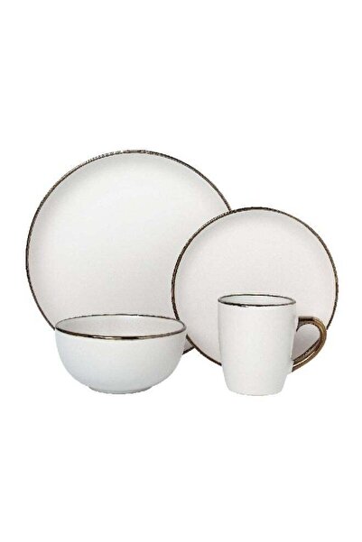 Bien Servi 16-Piece Elegant And Modern Design Stoneware Dinner Set Light Grey...