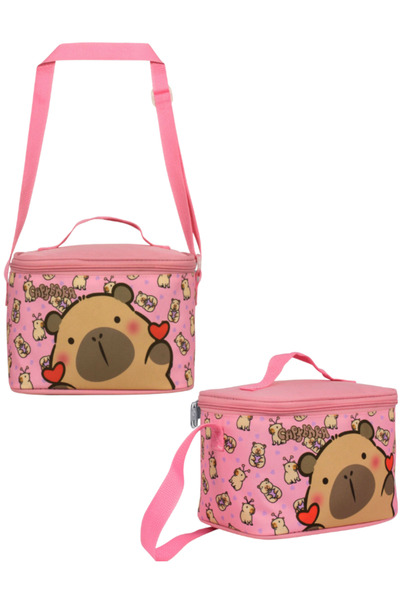 ÜMİT ÇANTA Capybara Primary School Thermal Lunch Bag – Pink 23 X 15 X 16