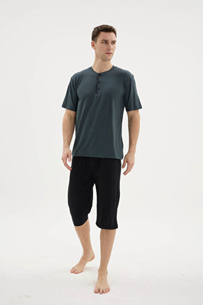 PURİFİCADO New Season Crew Neck Men's Stylish Design Capri Set