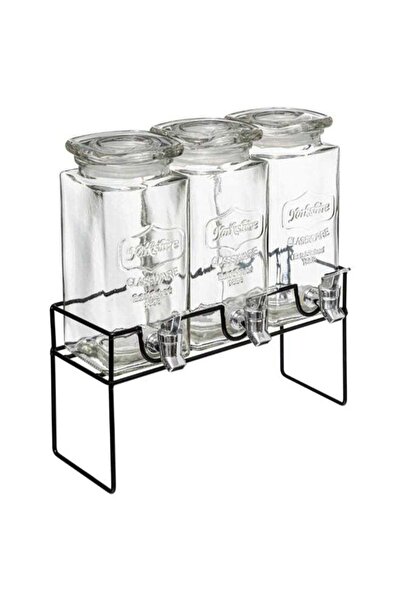 Secret de Gourmet طقم موزع مشروبات بتصميم عصري، شفاف وأسود، سعة 1.5 لتر