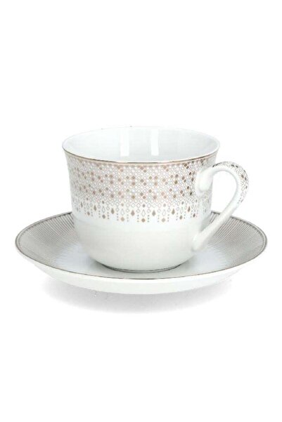 Generic Easy Life 2-Piece Festive Collection Porcelain Breakfast Cup with Sau...