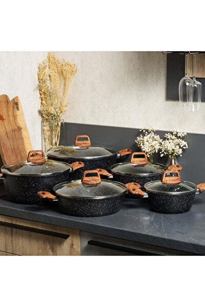 Royal Granite Non-Stick Cookware Set, 10 Pieces,