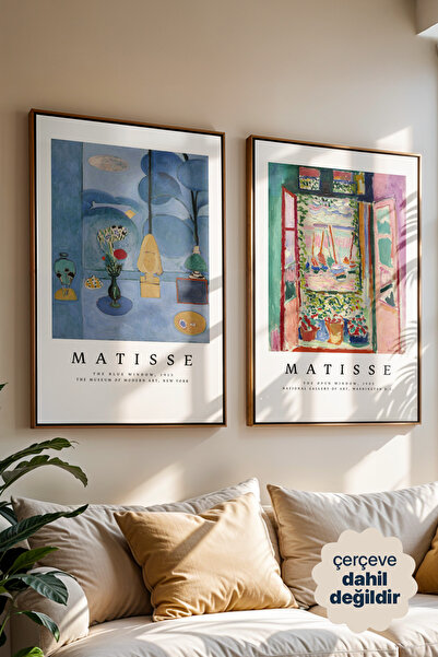Persona Istanbul Henri Matisse "Pencereler" - 2'li Sanat Posteri Seti (Çerçev...