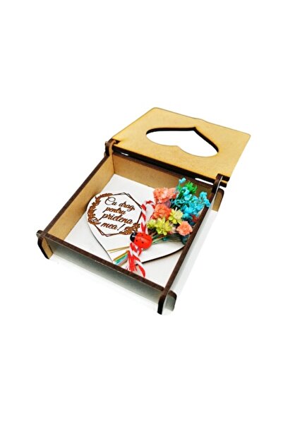 OEM Martisor personalizat pentru Prietena, magnet inima din lemn decorata cu ...