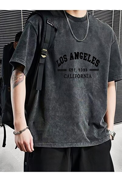 ship master تي شيرت لوس أنجلوس EST.1999 كاليفورنيا للجنسين قصة فضفاضة بوزن 23...