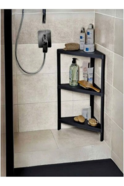 Homerest 3 Katlı Köşe Rafı - Banyo Mutfak Raf - Düzenleyici Organizer