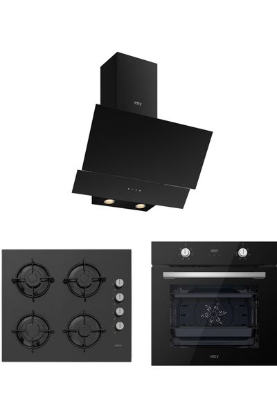 Esty Siyah Cam Ankastre Set - AEF6603B02 Fırın, ACO5700E6B01 60 cm Ocak, 3480...