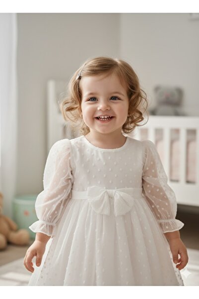 Csp Cassiope Bayramlık Puantiyeli Tüllü Bebek Çocuk Elbise