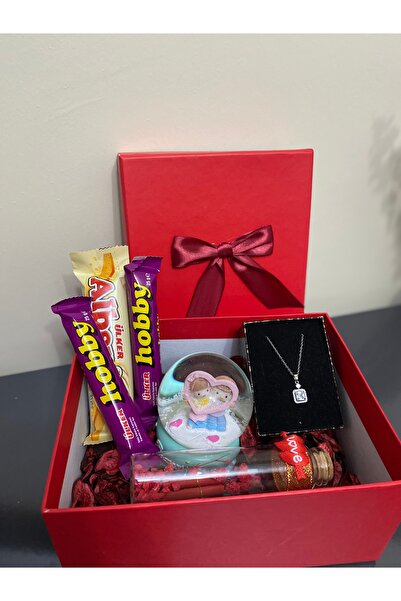 Hediye Kutusu Sevgililer Günü ve Doğum Günü İçin Kar Küresi&Zarif Kolye