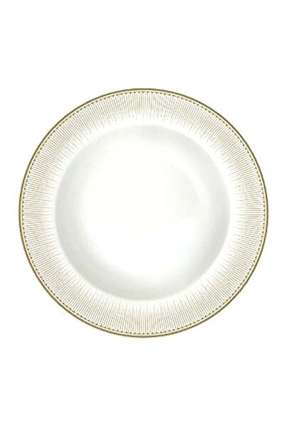 Generic Easy Life Festive Collection Porcelain Soup Plate White and Gold 21.5 cm