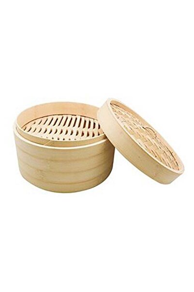 Bien Servi قدر بخار من الخيزران عالي الجودة بطبقتين مع غطاء، لون بيج، 25 × 25 سم