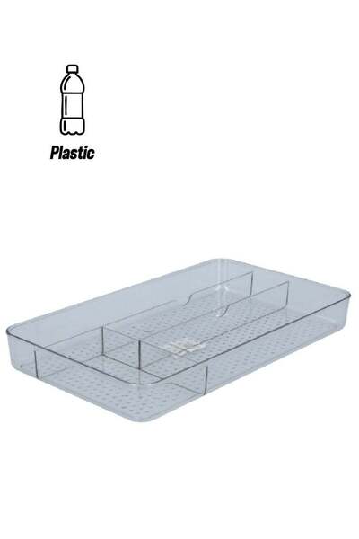 Felli منظم تخزين ثلاجة بلاستيكي شفاف سهل التنظيف، 33 × 19 × 4.2 سم