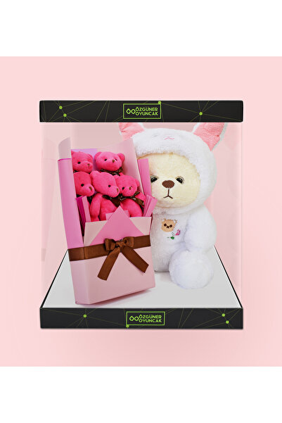 Pababo Sevgililer Günü’ne Özel Pufi Peluş & Ayıcık Buketi – Romantik ve Eğlen...