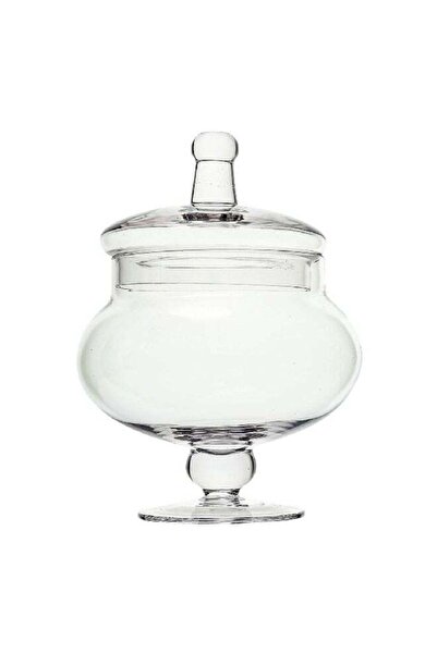 Parfait مرطبان حلوى زجاجي منحني على شكل كمثرى مع غطاء، شفاف، 18 × 26.5 سم، 1....