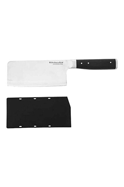 Kitchenaid ساطور ياباني عالي الكربون على الطراز الشرقي مع غمد، فضي وأسود، 15 سم