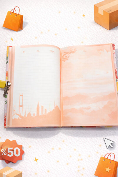 Angelphoto ليمونشيلو دفتر يوميات مع قفل، دفتر تذكاري، دفتر مذكرات، أجندة