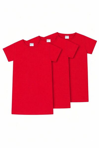 berkMICIRIK Unisex Children's Crew Neck Short Sleeve Standard Fit 3-Pack Red ...