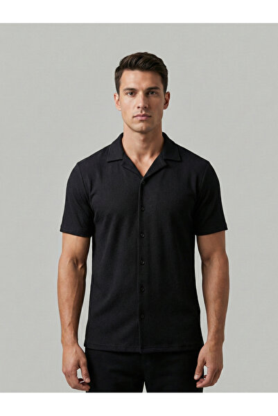 kastrioti Modern Cut Ribbed Shirt