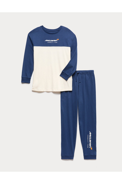 Marks & Spencer Saf Pamuklu McLaren Pijama Takımı (6–16 Yaş)