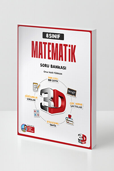 3D Yayınları 8. Sınıf Matematik Soru Bankası 1484 Soru Çek Kopar Video Çözümlü