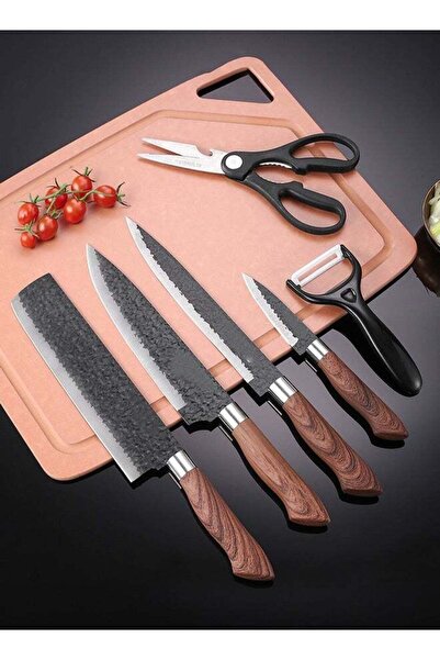 Generic طقم سكاكين أوروبي أسود بست قطع