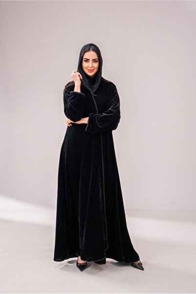 Abay Embroidered velvet - black