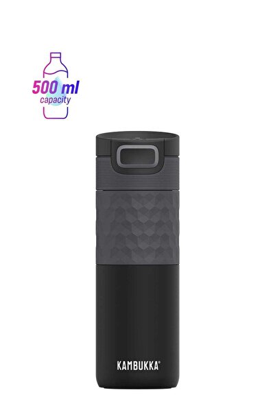 Kambukka 3-In-1 Lid Etna Thermos Water Bottle 500 Ml Black Steel