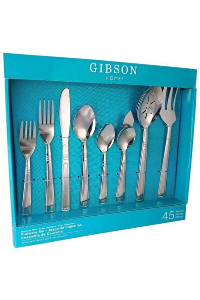 Gibson 45-Piece Astonshire Stainless Steel Flatware Set