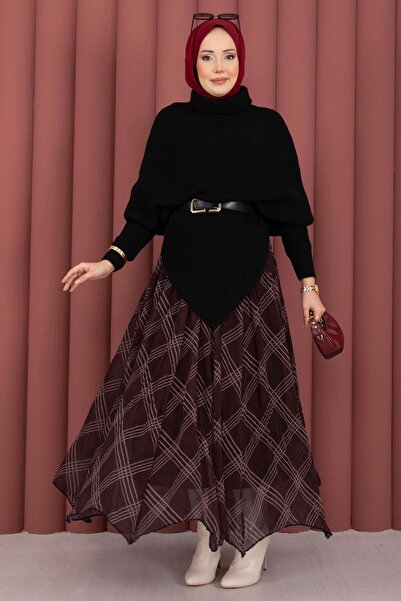 EBRUTESETTÜR Turtleneck Asymmetrical Knitwear Sweater Black