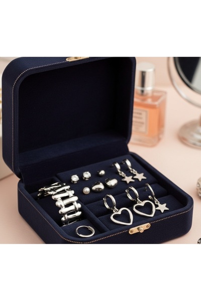 stainless steell gümüş renk 12 adet (6 çift) paslanmaz çelik kolye 10