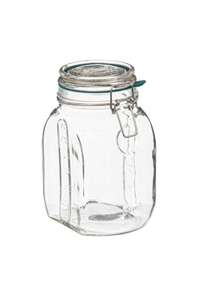 Generic Five Simply Smart Jarro Glass Jar with Clip Closure Clear and Green 1...