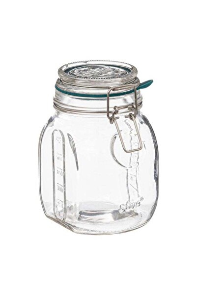 Generic Five Simply Smart Jarro Glass Jar with Clip Closure Clear and Green 7...