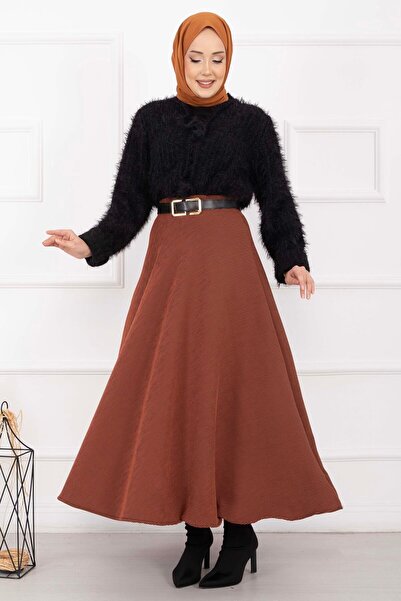 EBRUTESETTÜR Corded Mevlana Skirt Taba