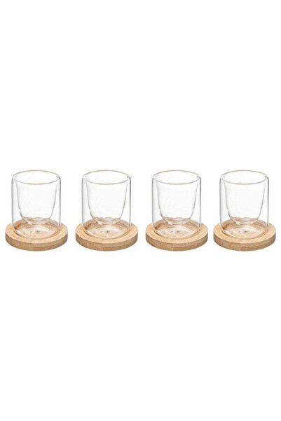Secret de Gourmet 4-Piece Clear Coffee Cups with Saucer Set