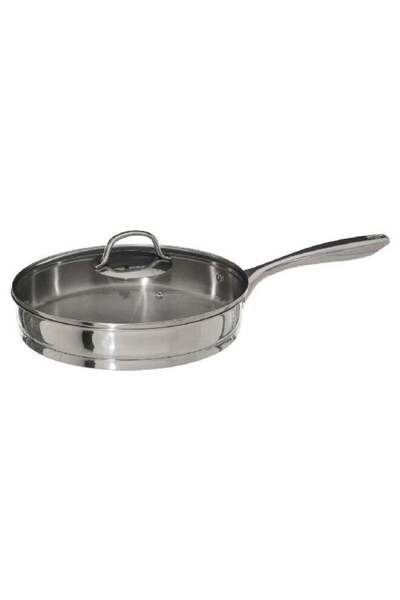 Generic Simply Smart Resilience Stainless Steel Saute Pan with Lid Silver 28 cm