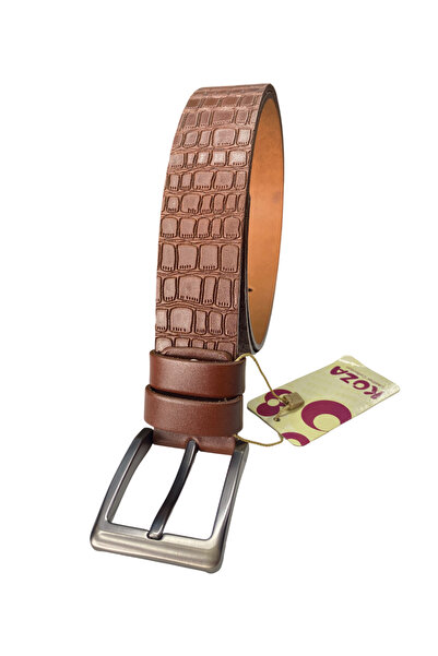 Koza 3,8 cm tostado model 095 baskılı spor deri kemer