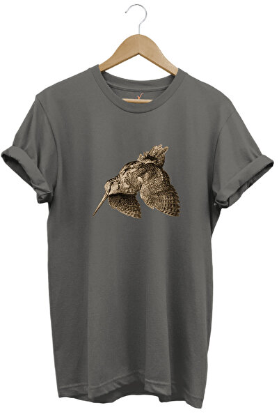 WİDİ Hunting Hunting Parakeet Printed 100% Cotton Regular Fit Crew Neck T-Shirt