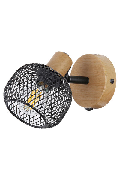 Rabalux Aplica Grandel 1xE14 metal, fag, negru