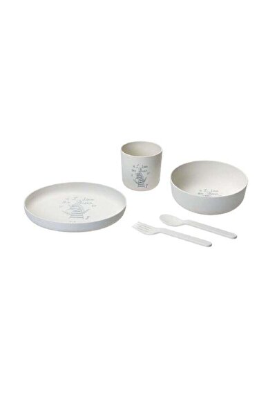 Parfait 5-Piece Zebra Printed Kids Dining Set White and Black