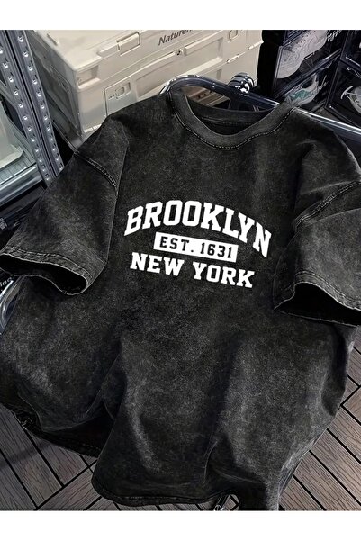 ship master Tricou oversize unisex Brooklyn New York City, 100% bumbac, spăla...