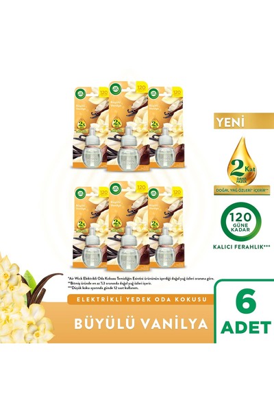 Air Wick Elektrikli Oda Kokusu Yedek Şişe Büyülü Vanilya 6x19 ML
