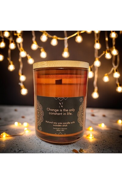 Nixy Scented soy wax candle with message, Change is the only constant in life