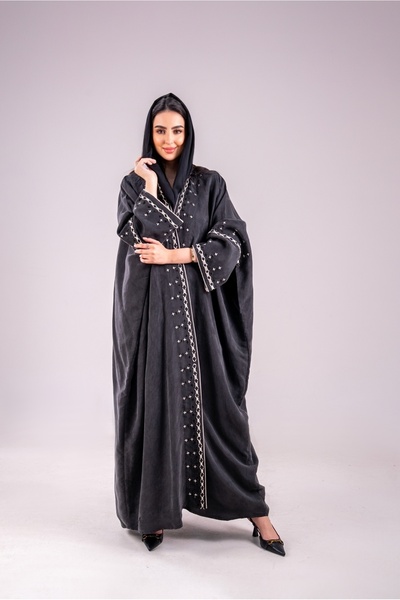Abay Japanese silk summer abaya – black