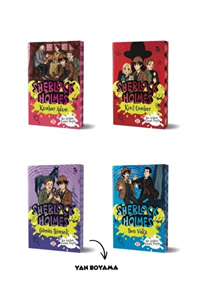 Dokuz Çoçuk Sherlock Holmes 4 Kitaplık Koleksiyon Seti (Seri 4) - Yan Boyamalı