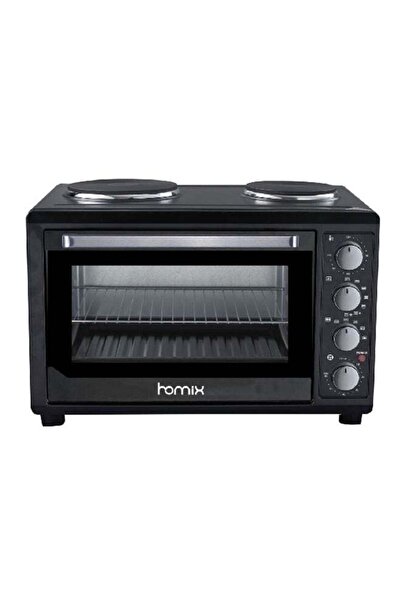 Generic Homix Contemporary Rectangular Toaster Oven with 2 Hotplate Black 45 L