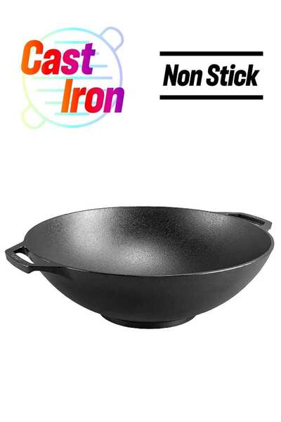 Lodge High-Grade Cast Iron Easy Cleaning Wok Black 14 Inch